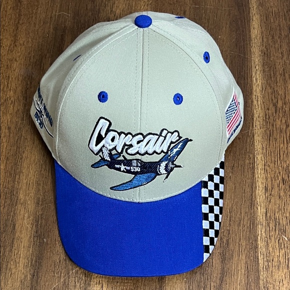 Corsair 530 Bent Wing Bird Military Embroidered Adjustable Cap - Picture 4 of 12